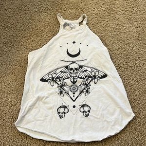 cream tank top, size xs, with skeleton details, brand H&M